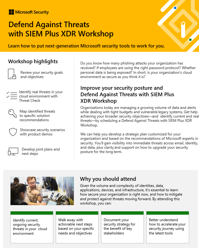 Defend against threats with SIEM plus XDR workshop